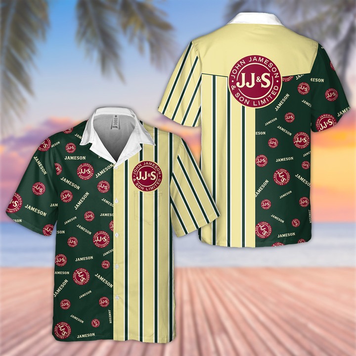 Jameson Irish Whiskey Skull Aloha Shirt