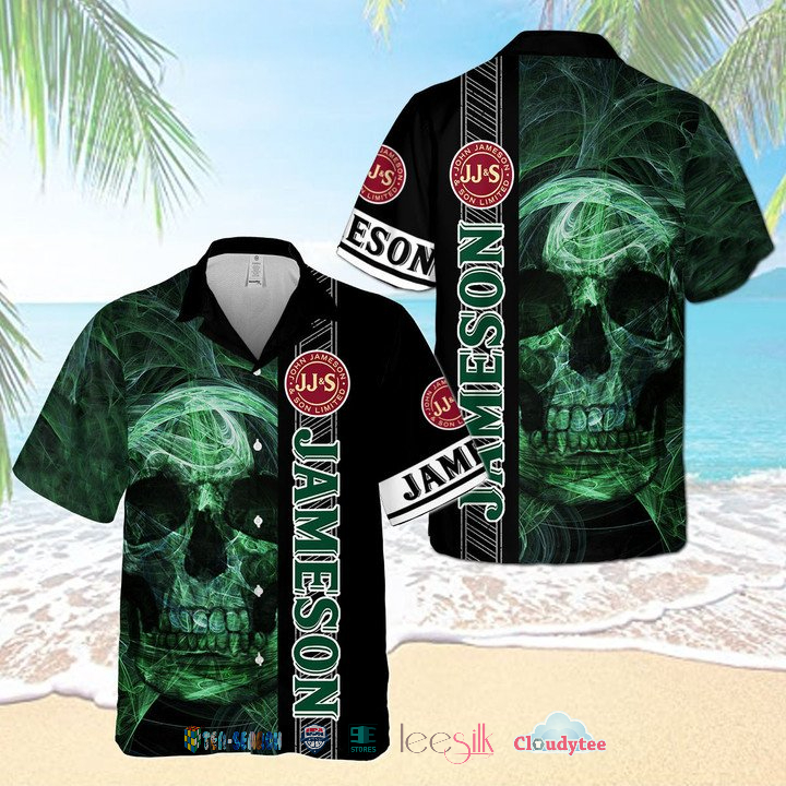 Jameson Irish Whiskey Skull Aloha Shirt