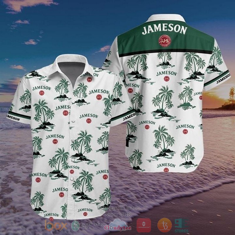 Jameson Irish Whiskey tropical plant Hawaiian shirt