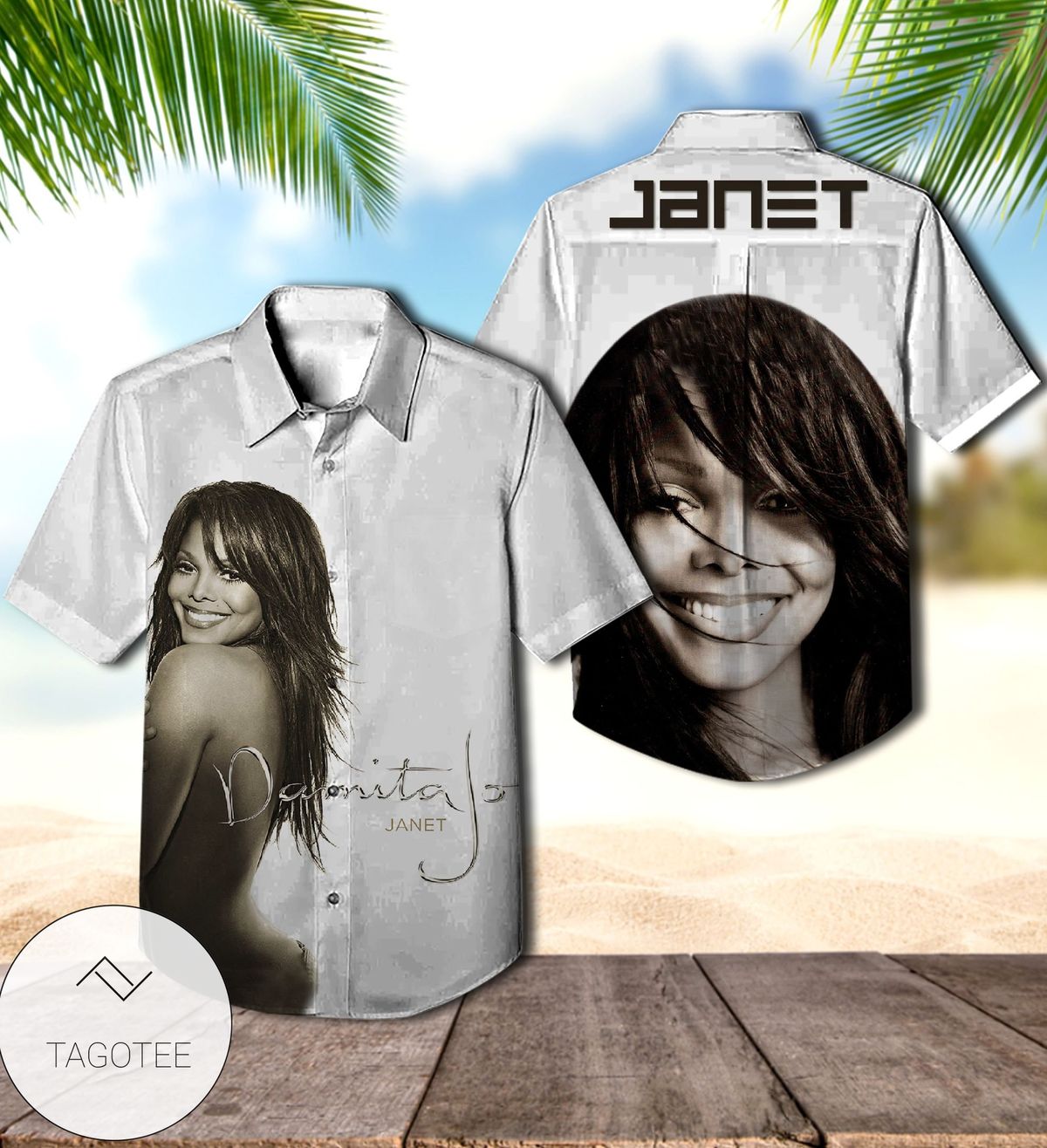 Janet Jackson Number Ones Album Cover Hawaiian Shirt