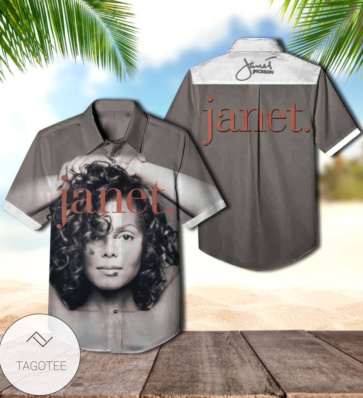 Janet Jackson Number Ones Album Cover Hawaiian Shirt