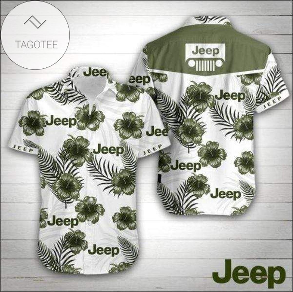 Jeep Hawaiian Graphic Print Short Sleeve Hawaiian Casual Shirt