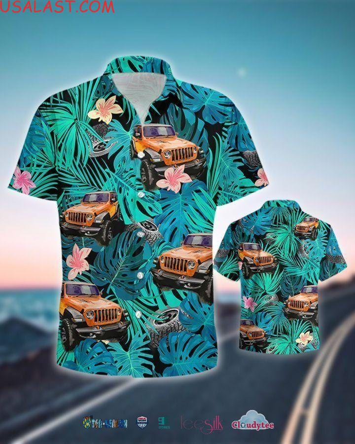 Jeep Green Leaf Aloha Hawaiian Shirts