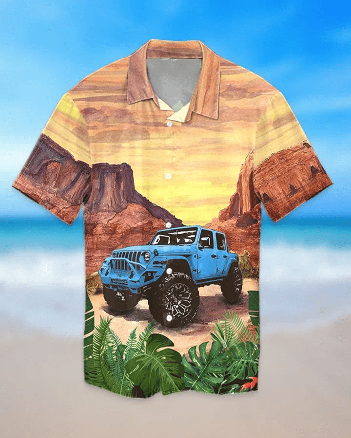 Jeep On Mountain Unisex Hawaiian Shirts