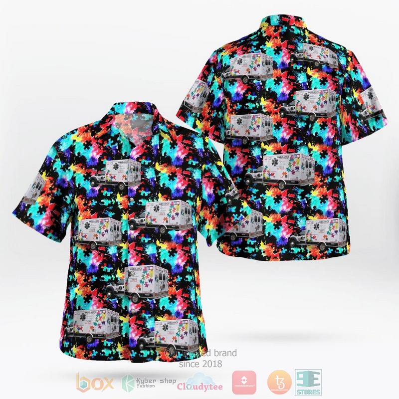 Jennings County EMS Autism Awareness Hawaiian Shirt