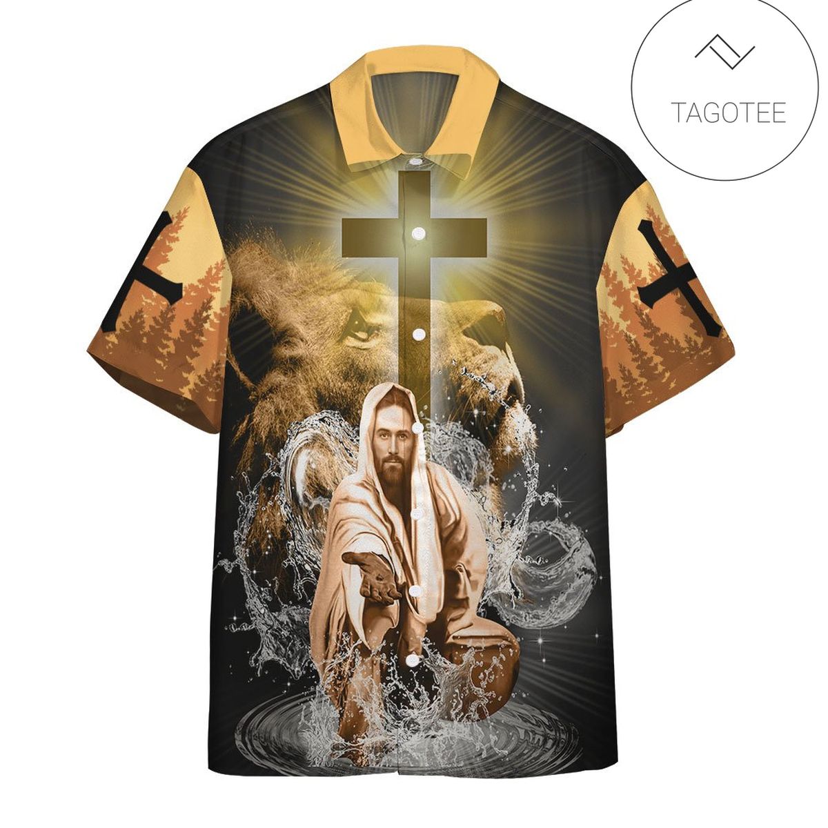 Jesus Hawaiian Shirt Jesus Holy Light Angels Black Hawaii Aloha Shirt