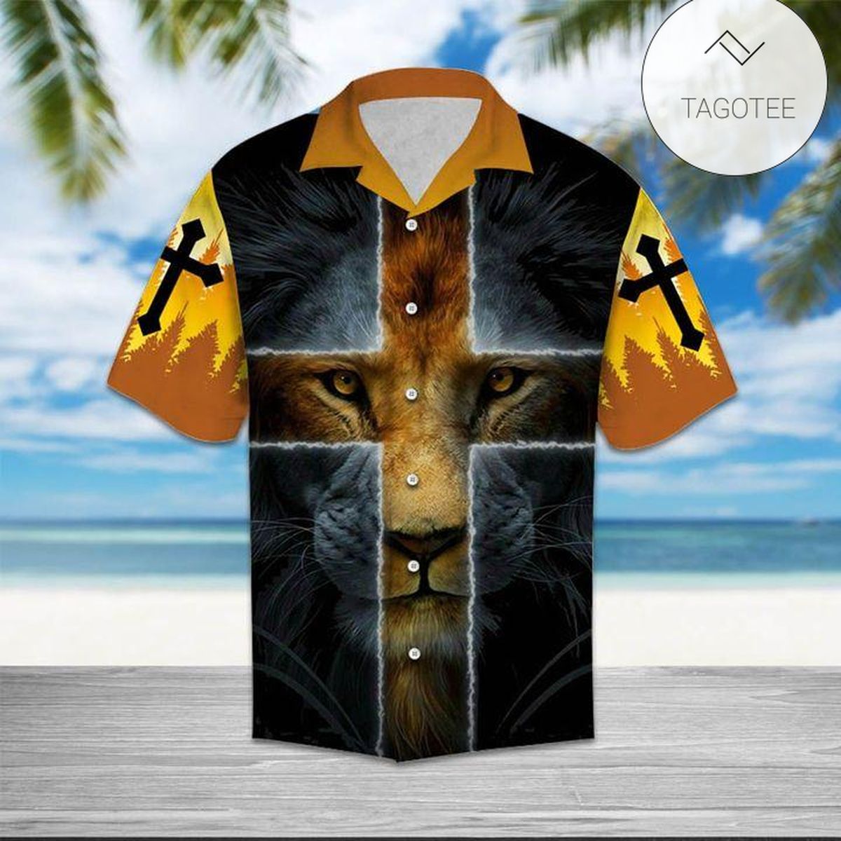 Jesus Hawaiian Shirt Medieval The Jesus Cross Pattern Black Hawaii Aloha Shirt