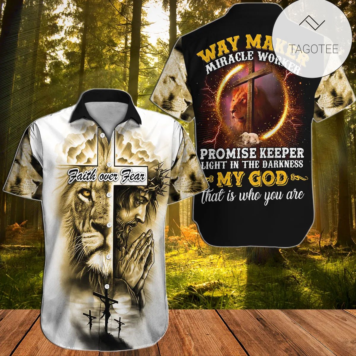 Jesus Hawaiian Shirt With Armor Of God & Lion