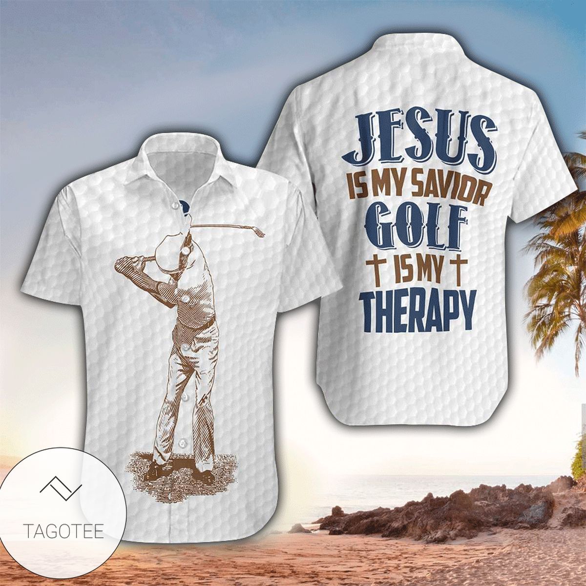 Jesus Is My Savior Fishing Is My Therapy Hawaiian Shirt