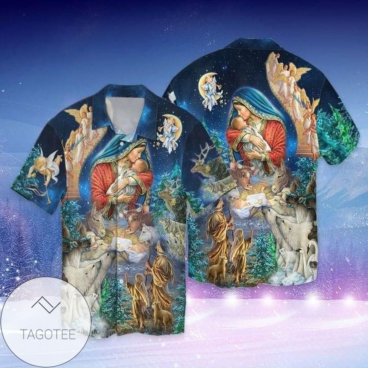 Jesus Name Above All Name Stained Glass Hawaiian Shirt