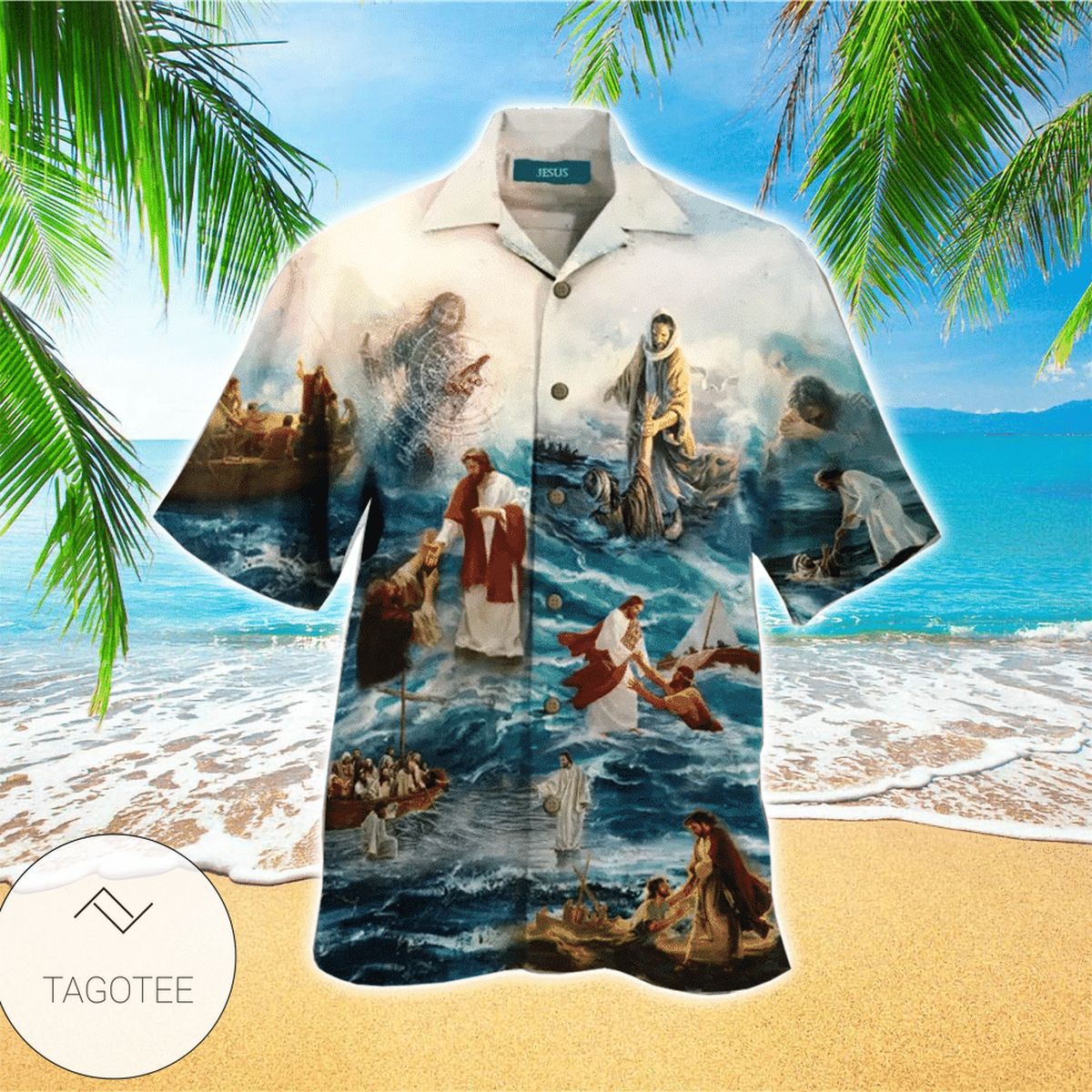 Jesus Silhouette Hawaiian Shirt