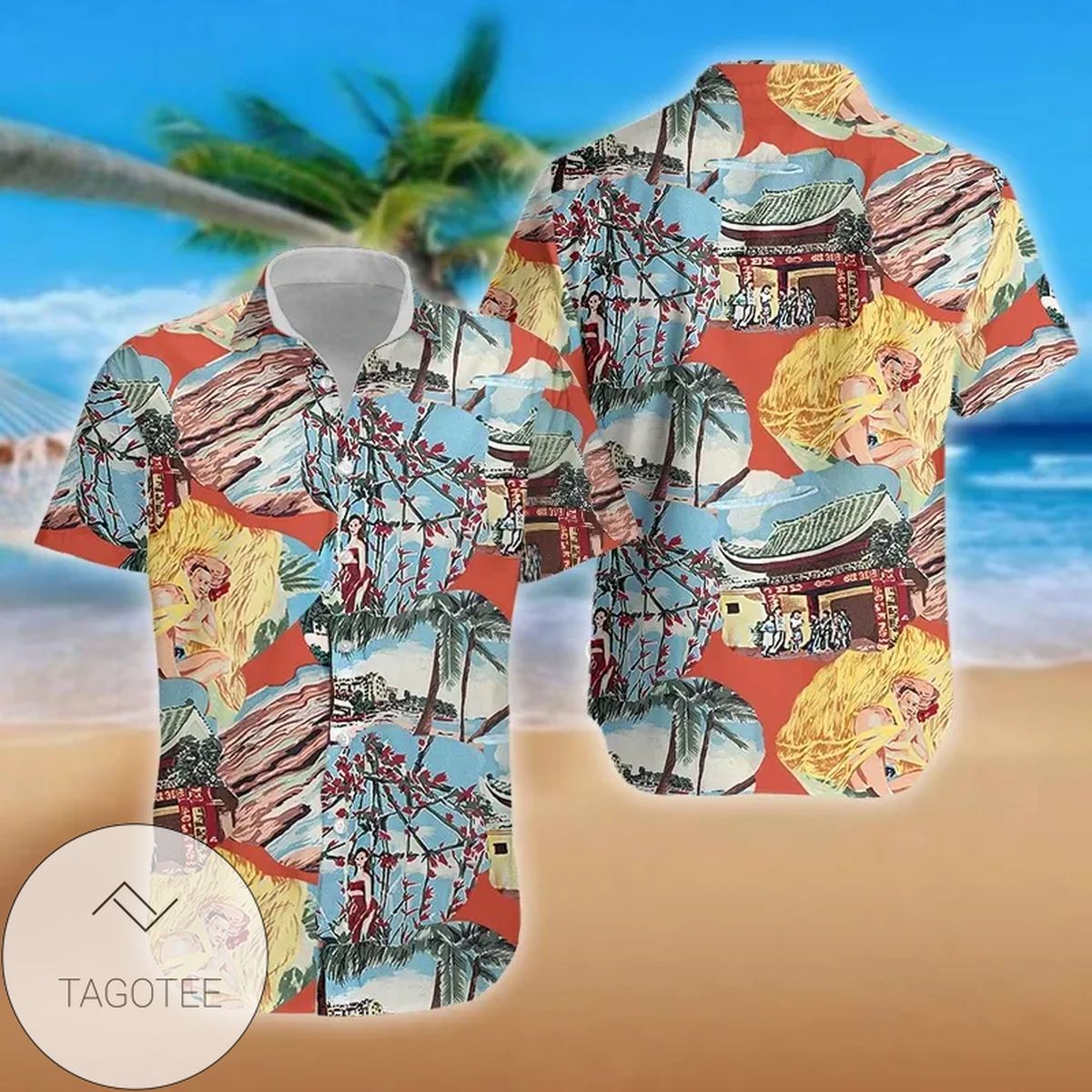 Jimmy Buffett All The Great Hits Album Cover Hawaiian Shirt