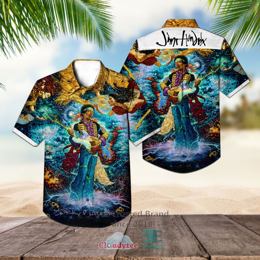 Jimi Hendrix Merry Christmas and Happy New Year Hawaiian Casual Shirt