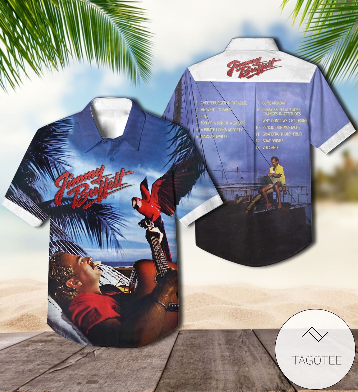 Jimmy Buffett Songs You Know By Heart Album Cover Style 2 Hawaiian Shirt