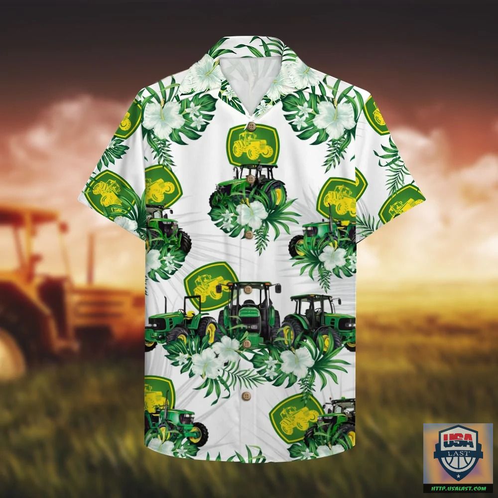 John Deere Smoke Skull Hawaiian Shirt