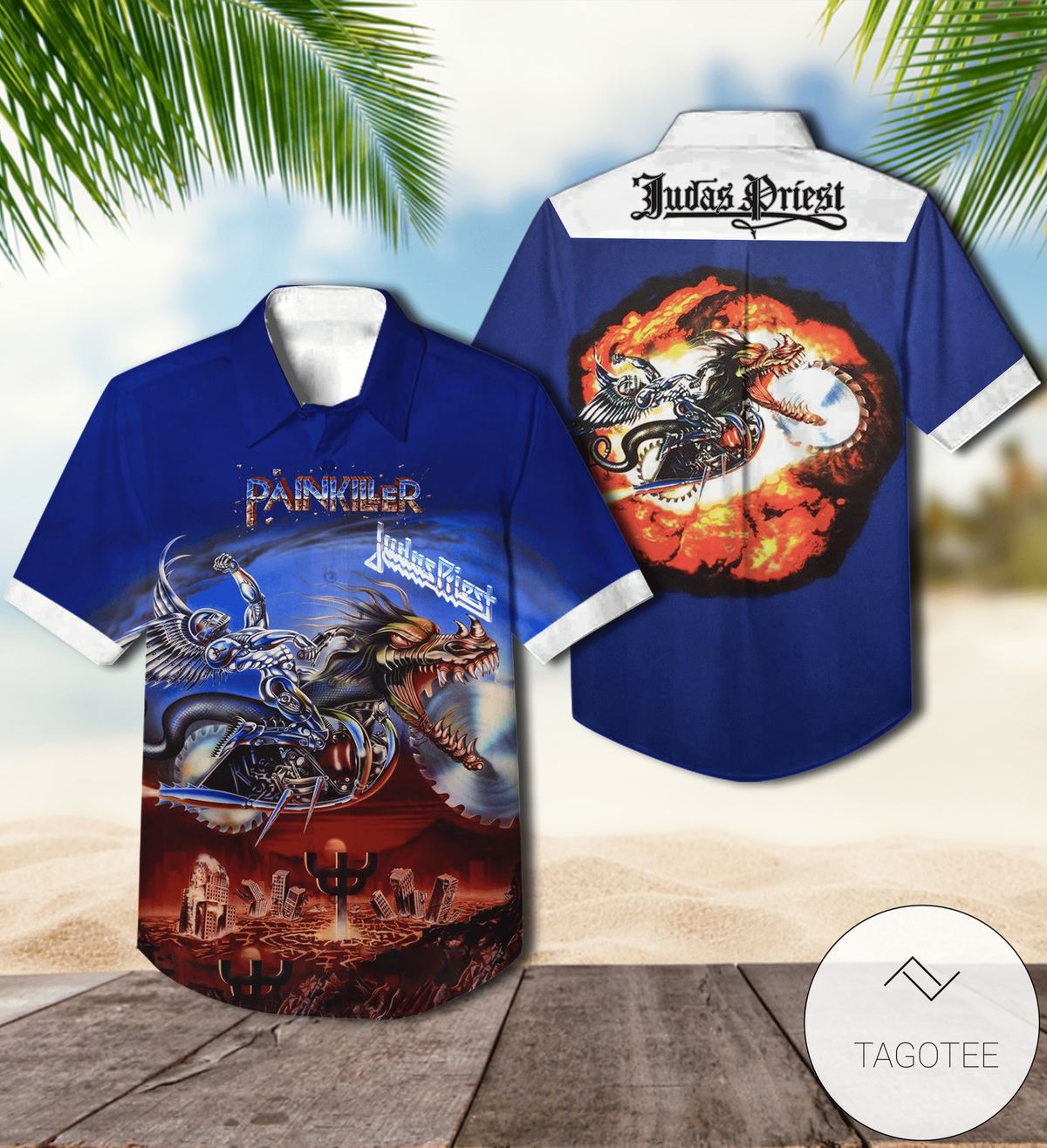 Judas Priest Point Of Entry Album Cover Hawaiian Shirt