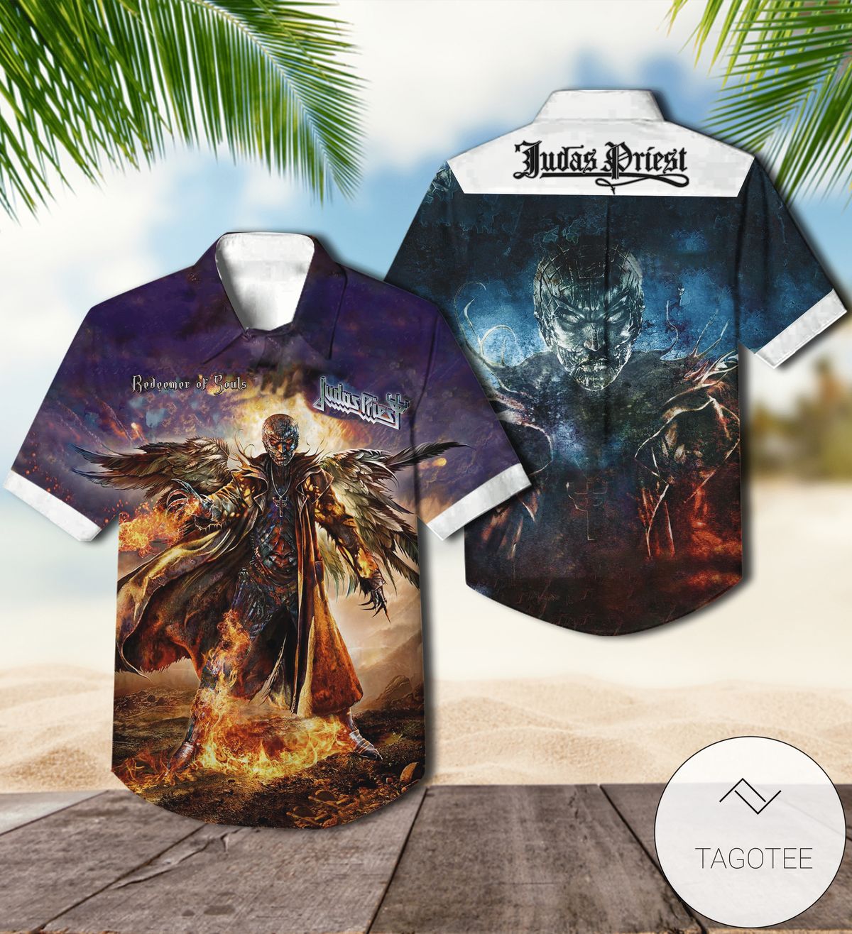 Judas Priest Point Of Entry Album Cover Hawaiian Shirt