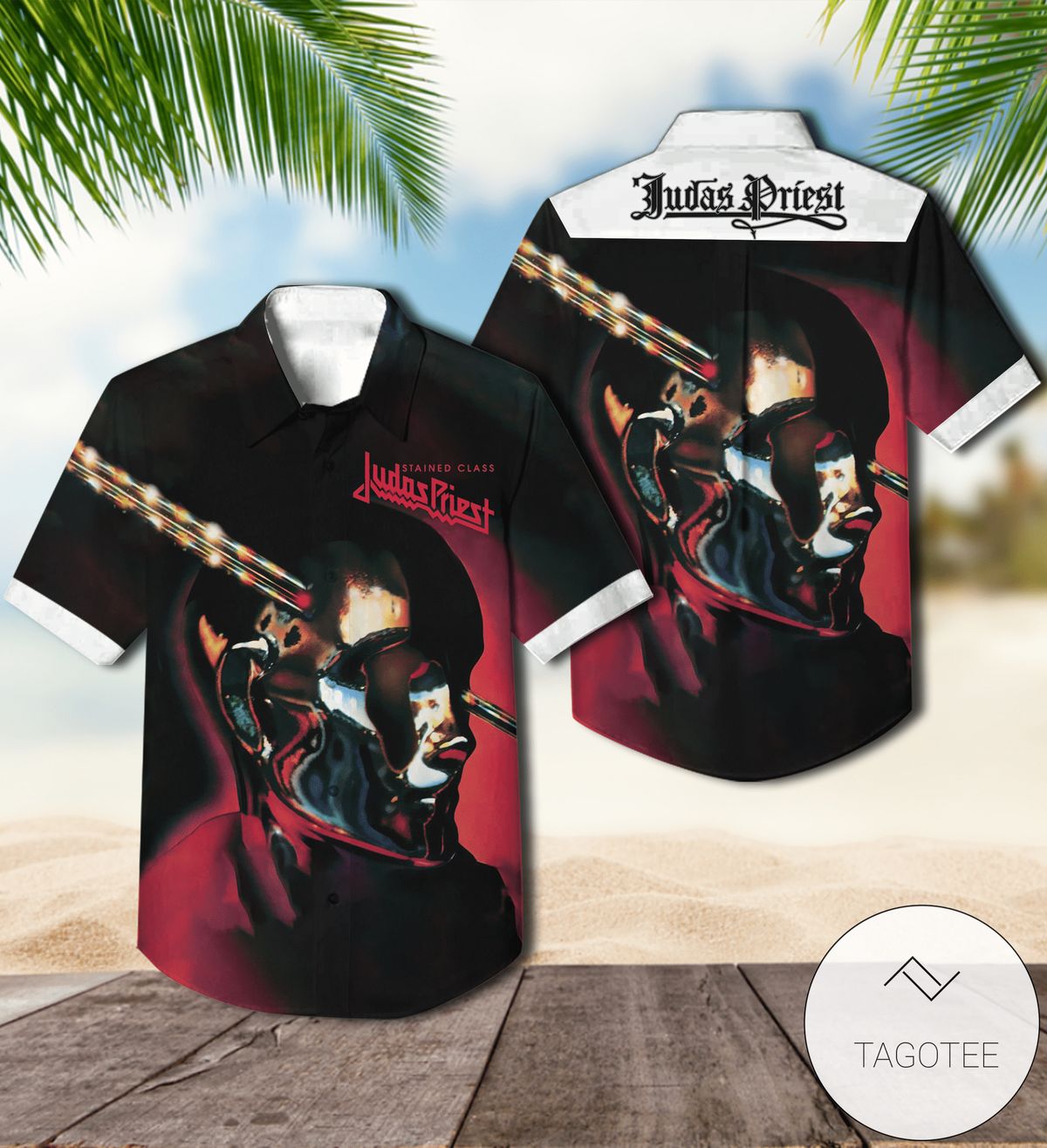 Judas Priest Unleashed In The East Album Cover Hawaiian Shirt