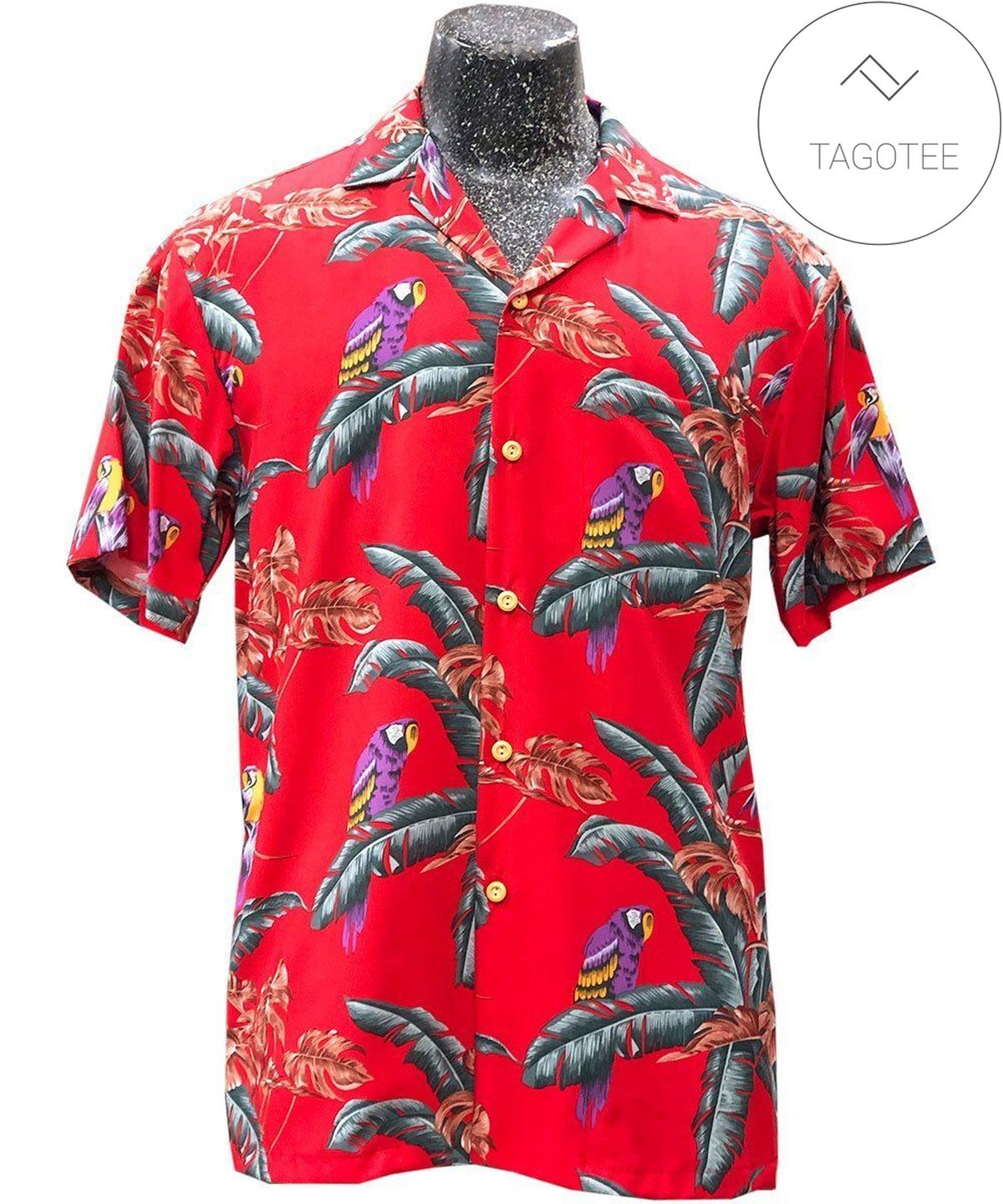 Jungle Parrot For men And Women Graphic Print Short Sleeve Hawaiian Casual Shirt