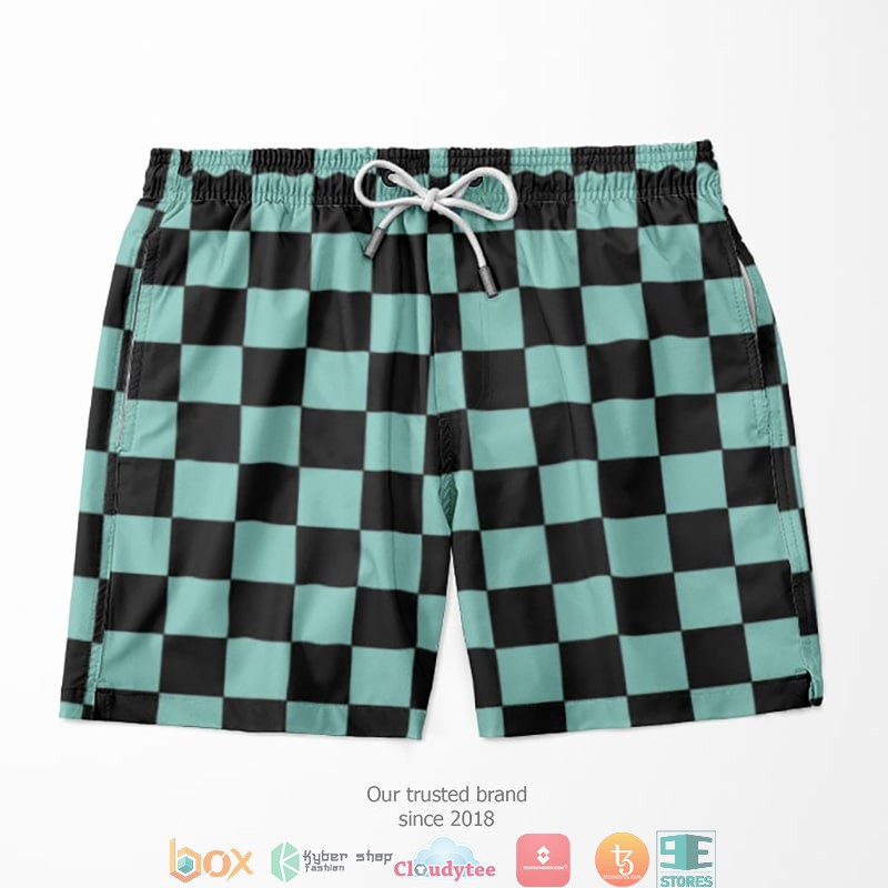 Kamado Tanjiro Classic Checkered Pattern Demon Slayer Kimetsu No Yaiba Shorts