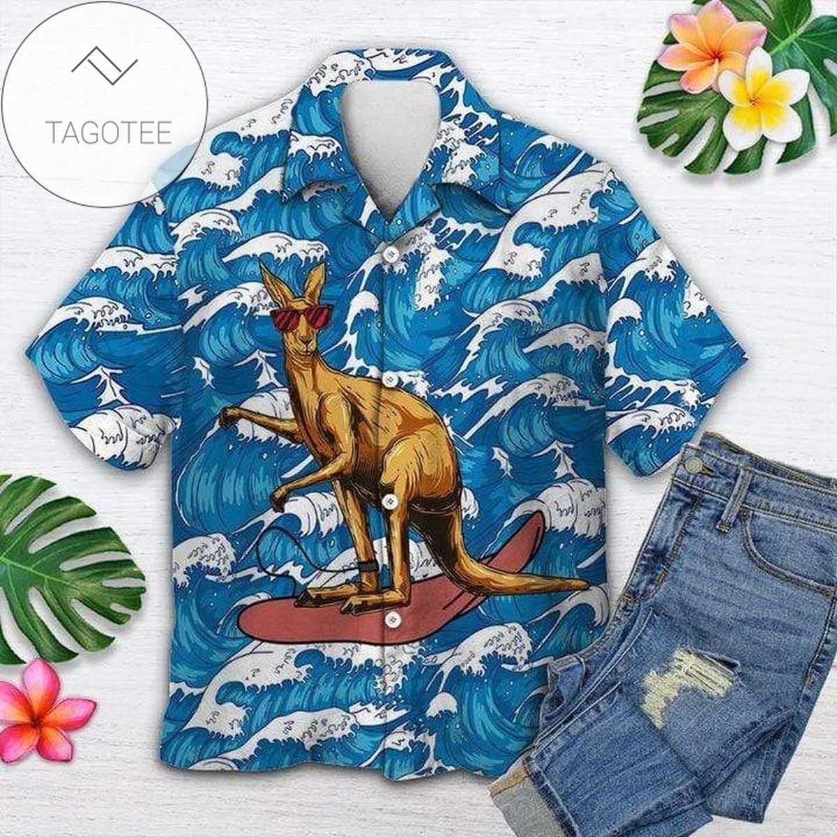 Kangaroo Tropical Hawaiian Aloha Shirts