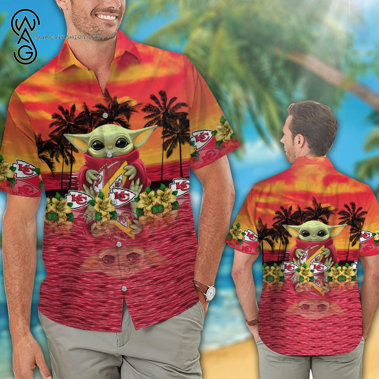 Kansas City Chiefs And Baby Yoda Summer Vibes Hawaiian Shirt