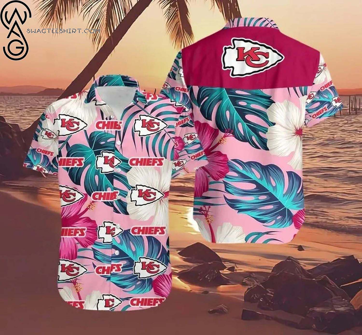 Kansas City Chiefs Football Team Summer Aloha Hawaiian Shirt