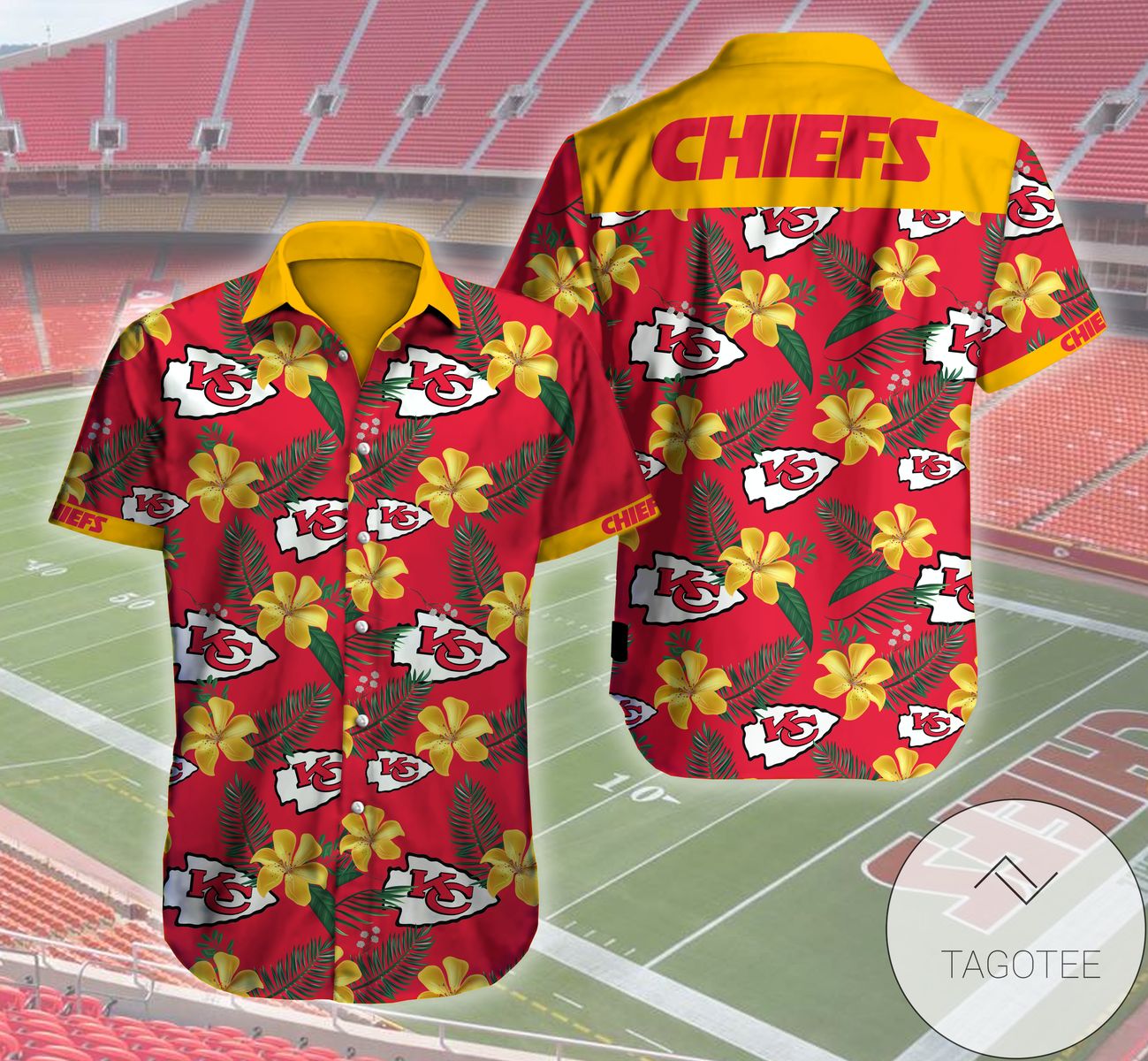 Kansas City Chiefs Hawaiian Shirt Floral Button Up Slim Fit Body