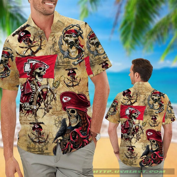 Kansas City Chiefs Ocean Fishes Hawaiian Shirt Beach Short