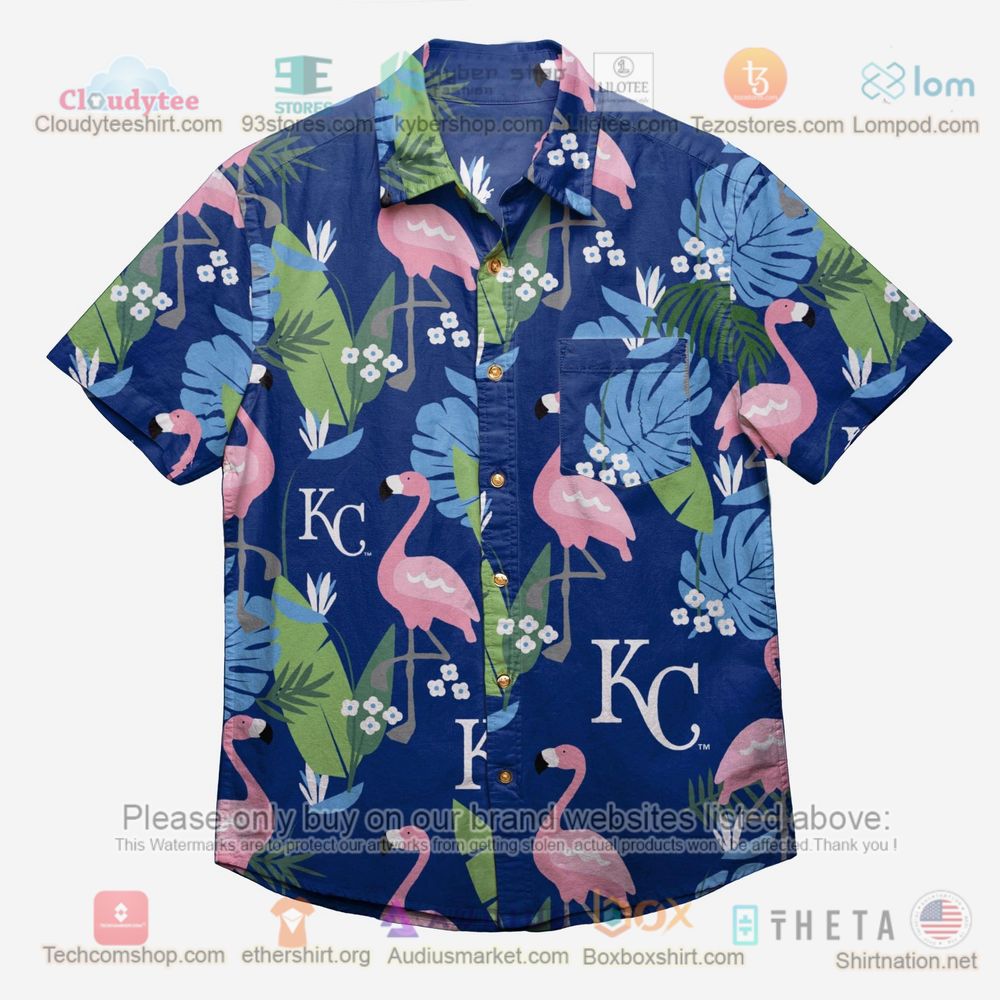 Kansas City Royals Floral Button Up Hawaiian Shirt