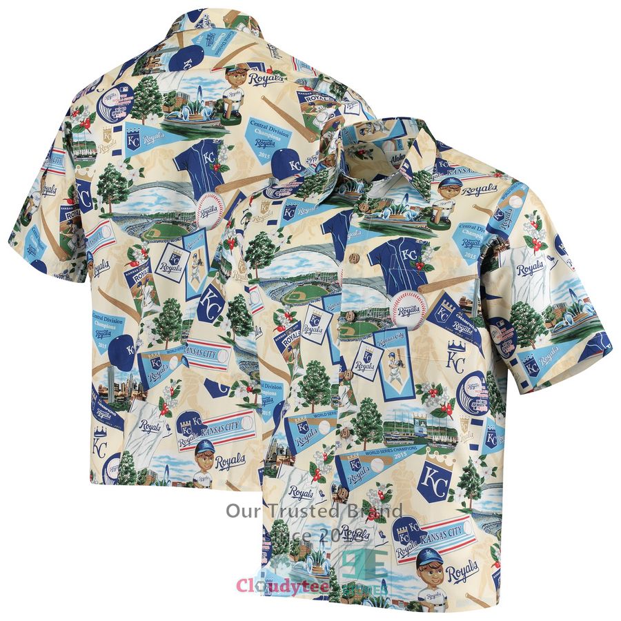 Kansas City Chiefs Tommy Bahama Azule Oasis Cream Hawaiian Shirt