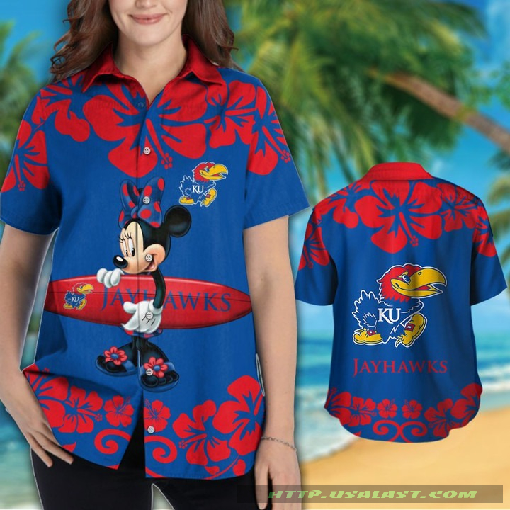 Kansas Jayhawks Skeleton Tropical Hawaiian Shirt