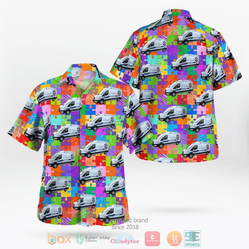 Kentcky Bullitt County EMS World Autism Awareness Day Hawaiian shirt