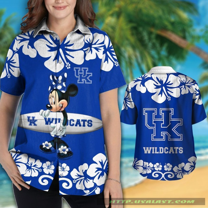 Kentucky Wildcats Hibiscus Hawaiian Shirt Beach Short