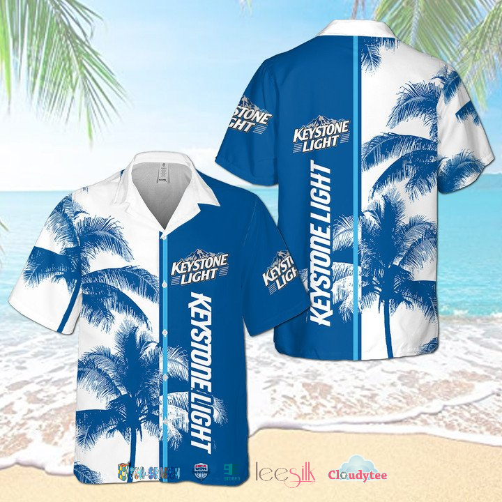 Keystone Light American Flag Hawaiian Shirt