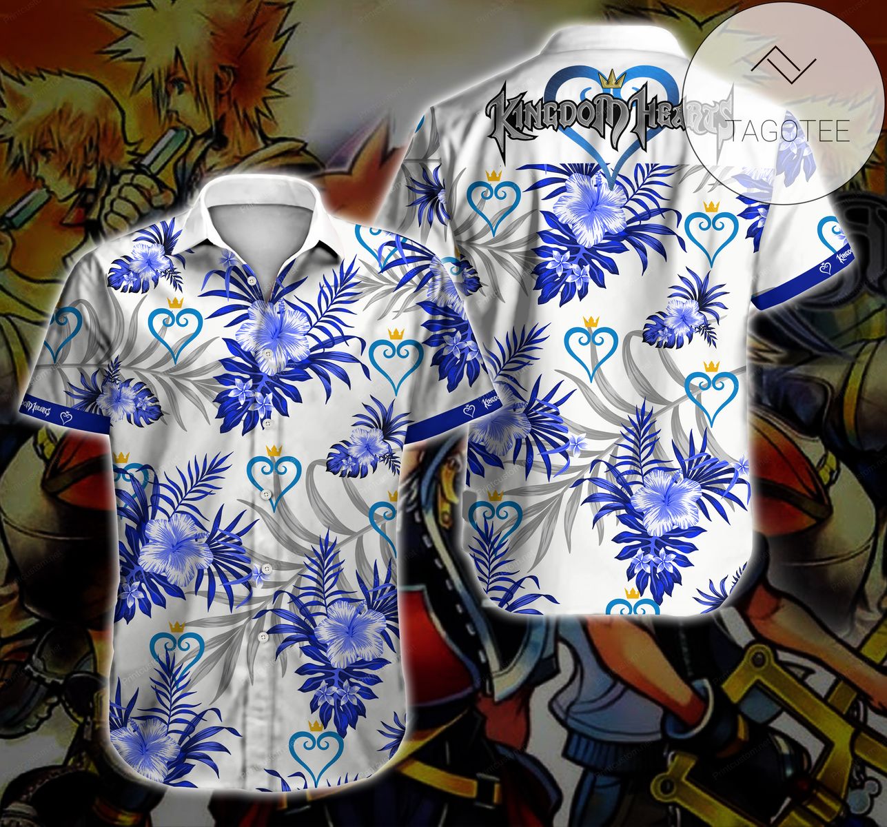 King of The Hill Hawaiian Graphic Print Short Sleeve Hawaiian Casual Shirt