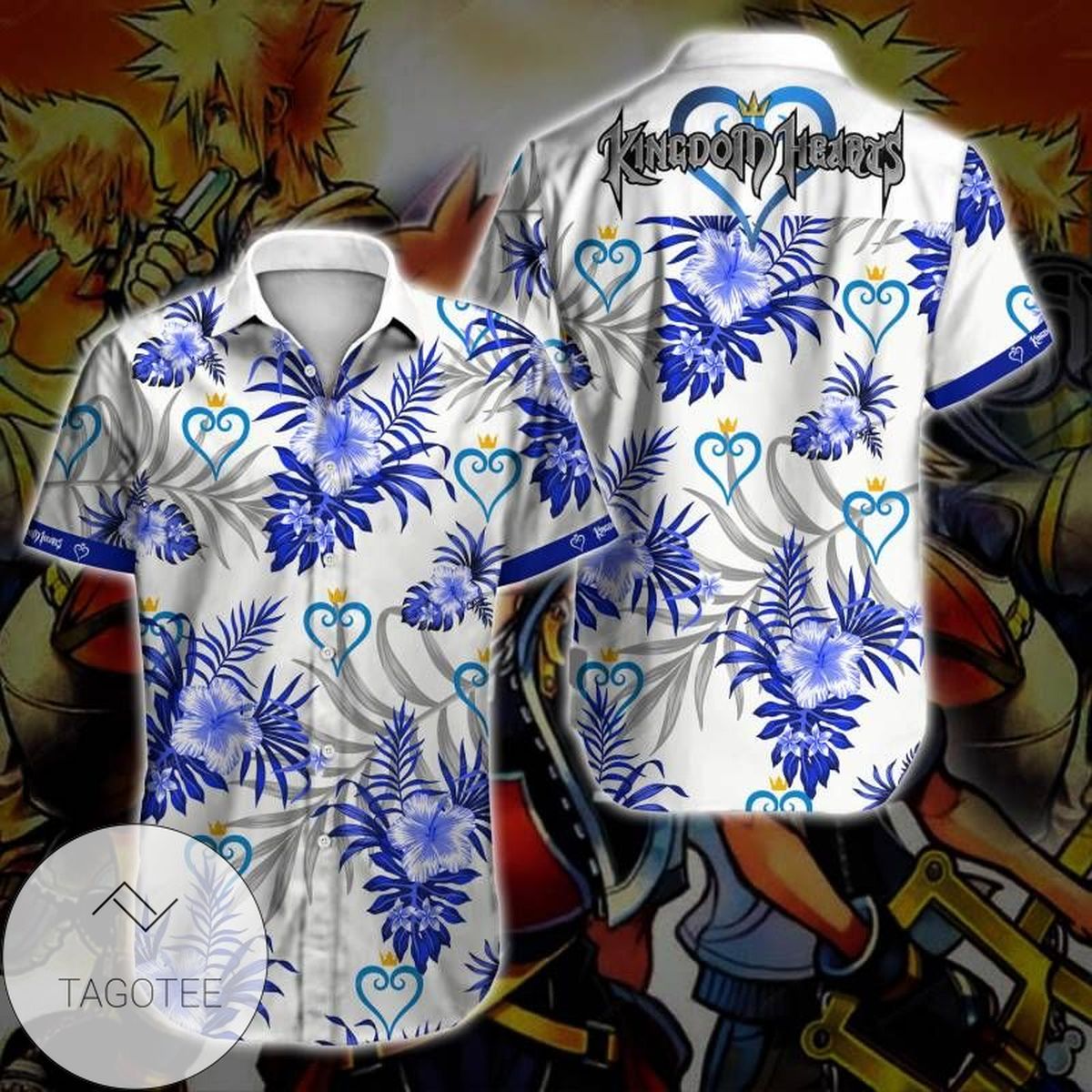 Kingdom Hearts Hawaiian Shirt Roxas Xion Axel Kingdom Hearts Logo Radiant Color Hawaii Aloha Shirt