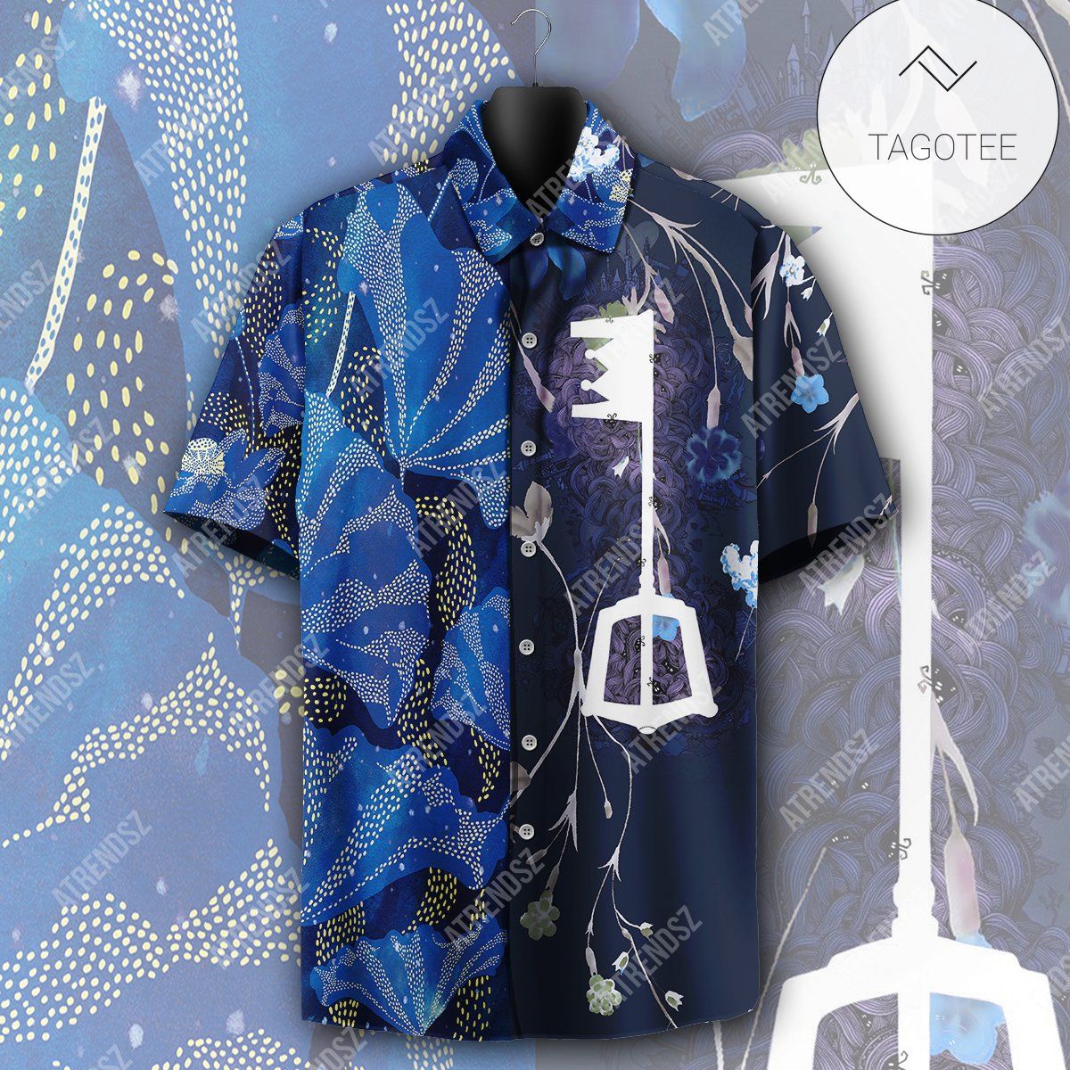 Kingdom Hearts Hawaiian Graphic Print Short Sleeve Hawaiian Casual Shirt