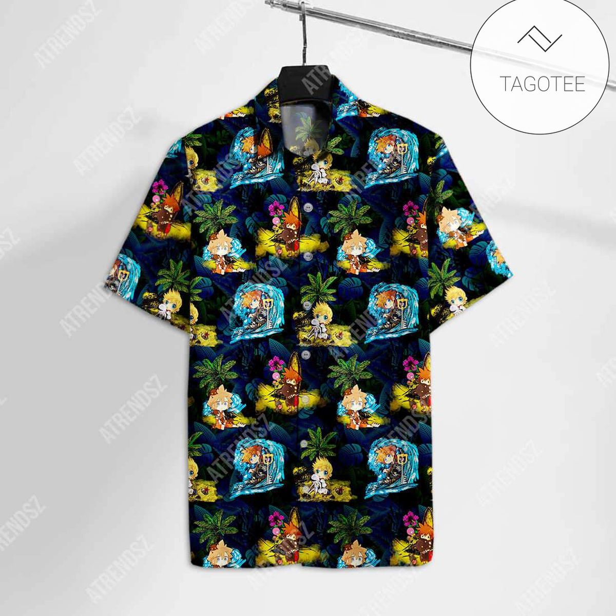 Kingdom Hearts Hawaiian Shirt Sora Riku Kairi Pineapple Pattern Hawaii Aloha Shirt