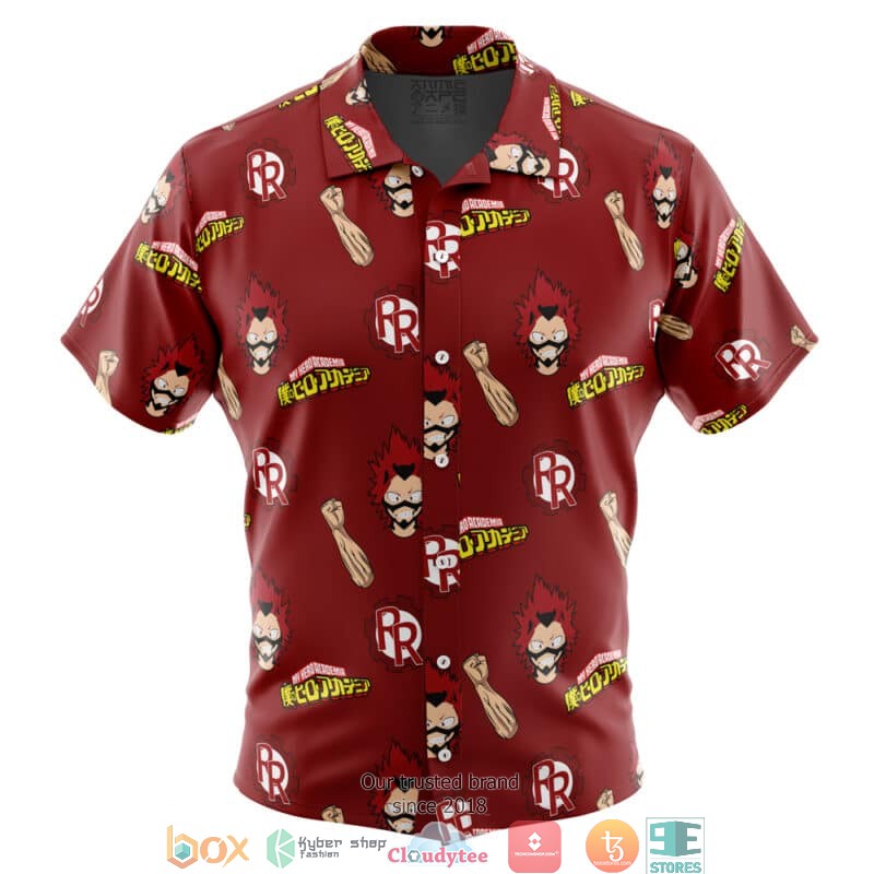 Kirishima Red Riot My Hero Academia Button Up Hawaiian Shirt