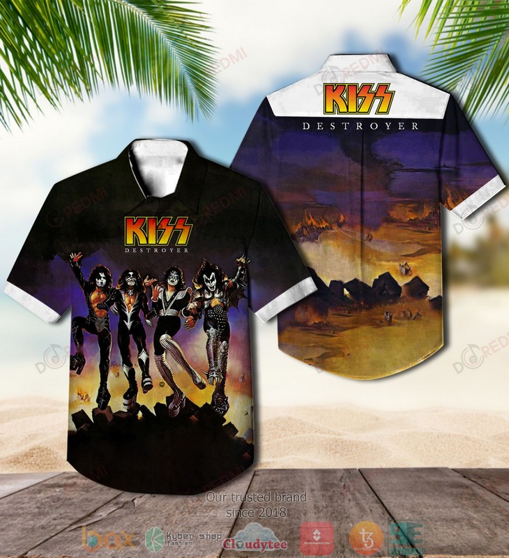 Kiss band Creatures of the Night blue Hawaiian Shirt