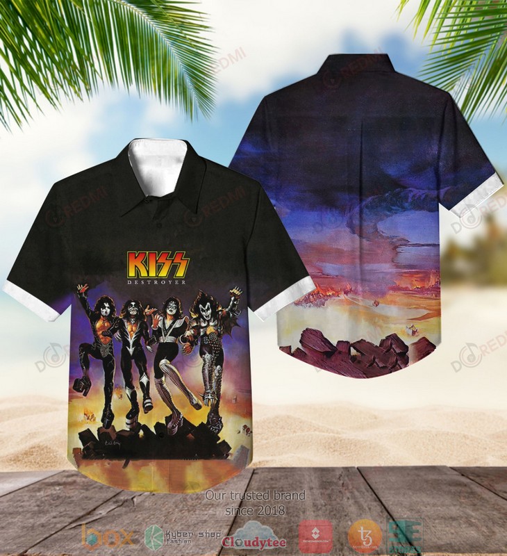 Kiss band Destroyer album Short Sleeve Hawaiian Shirt