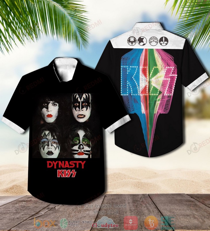 Kiss band Dressed to Kill black Short Sleeve Hawaiian Shirt