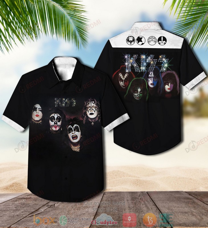 Kiss band End of the Road World Tour Short Sleeve Hawaiian Shirt