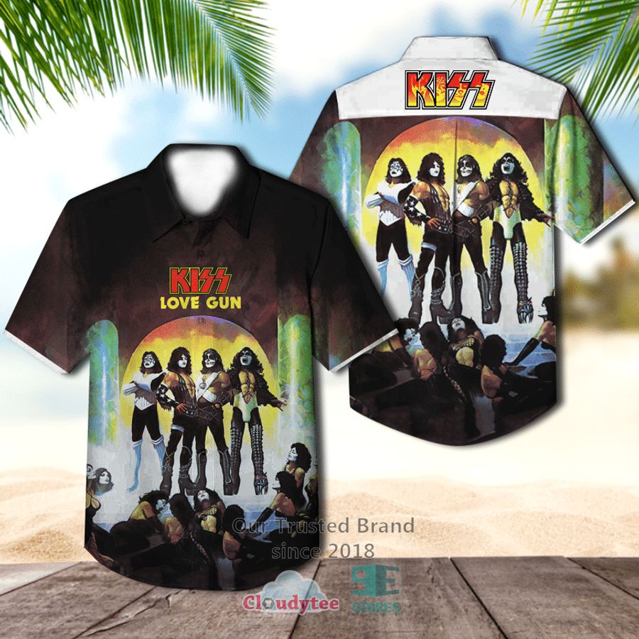 Kiss Band Kiss Rocks Vegas Album Hawaiian Shirt