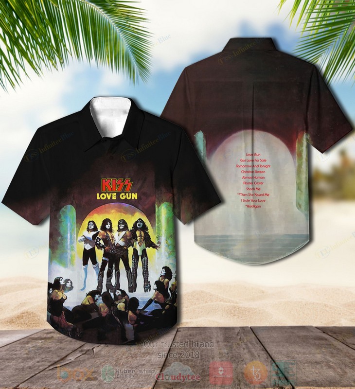 Kiss band Love Gun album Short Sleeve Hawaiian Shirt