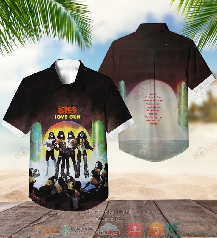 Kiss band Love Gun album Short Sleeve Hawaiian Shirt