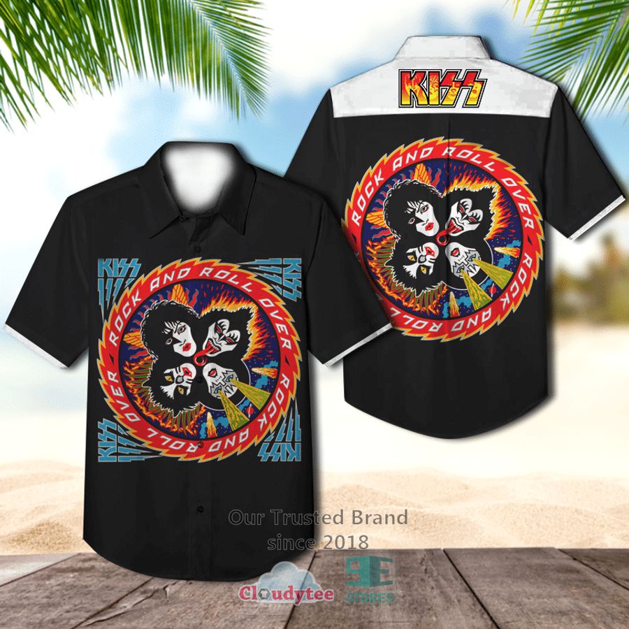 Kiss Band Kiss Rocks Vegas Album Hawaiian Shirt