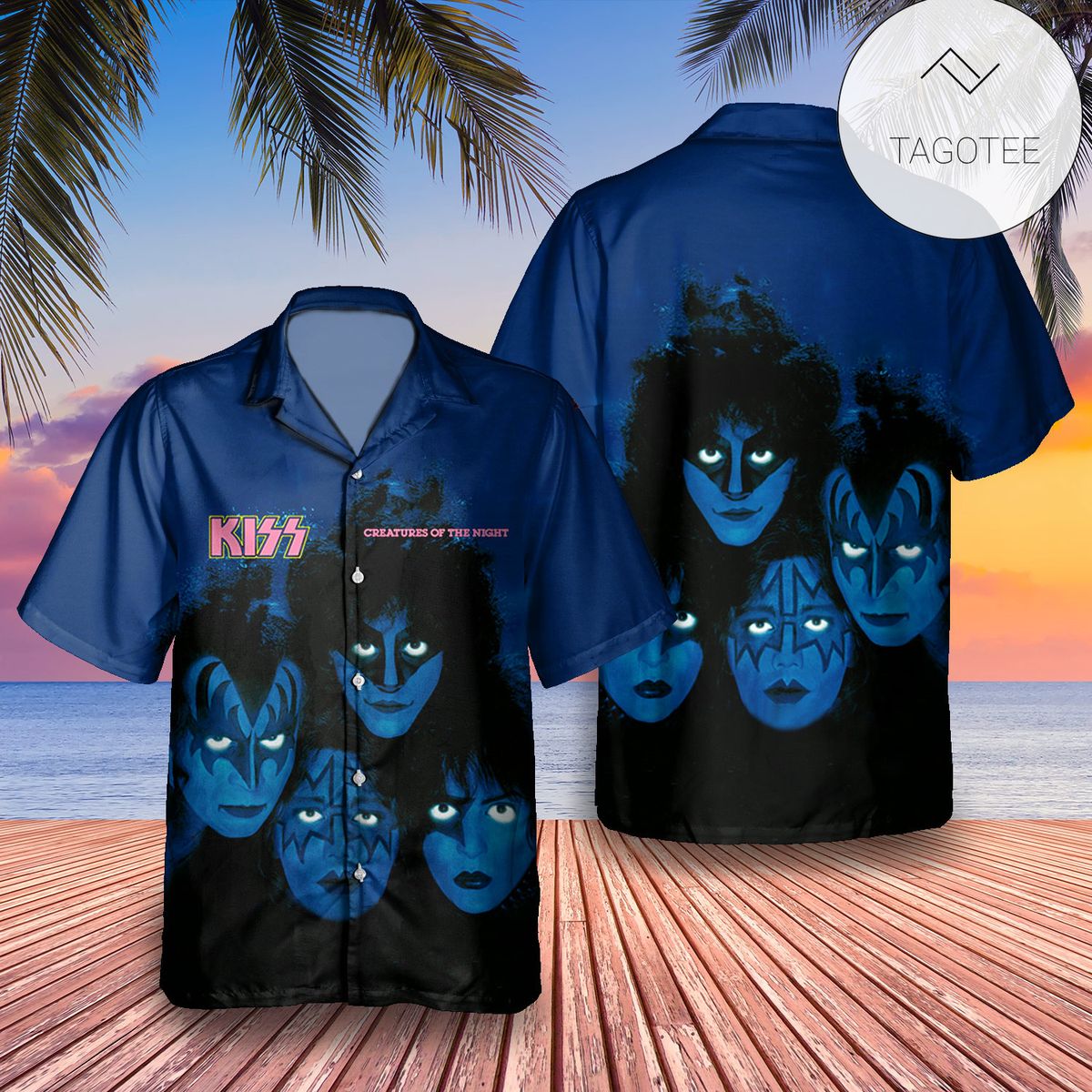 Kiss Band Rock And Roll Black Hawaiian Shirt