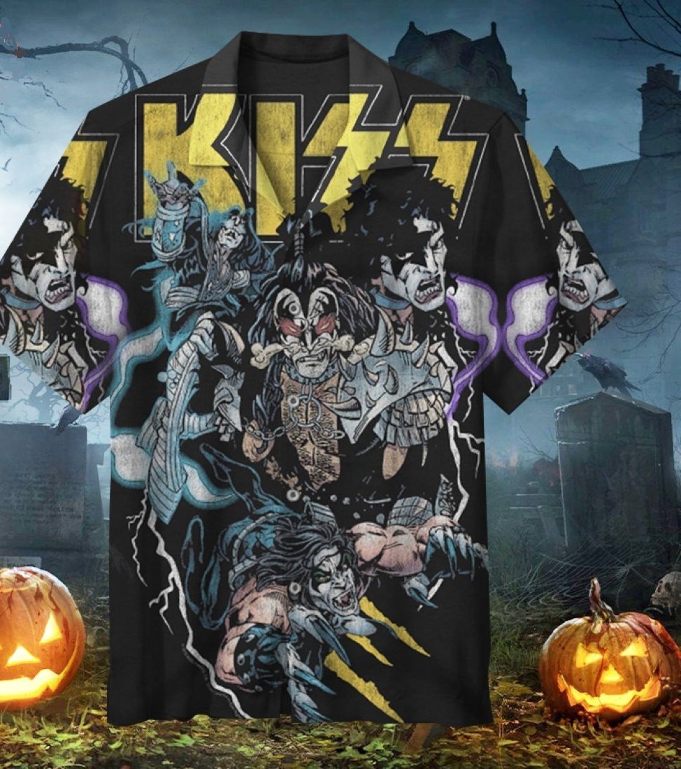 Kiss Dressed To Kill Casual Hawaiian Shirt